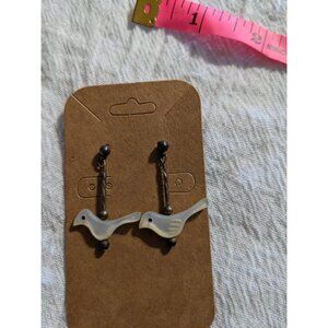 Carved Shell Bird Earrings